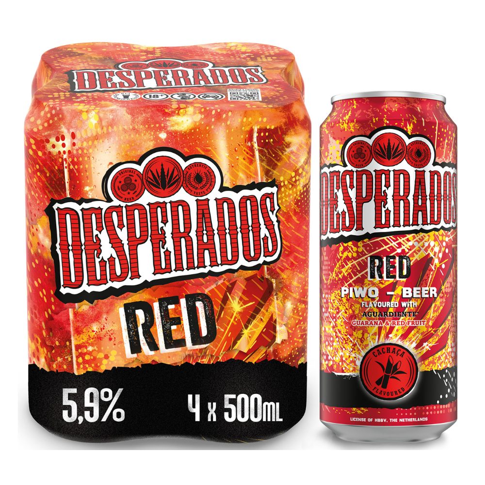 Piwo Desperados Red 5,9% 500 ml 4-pak Puszka DRS