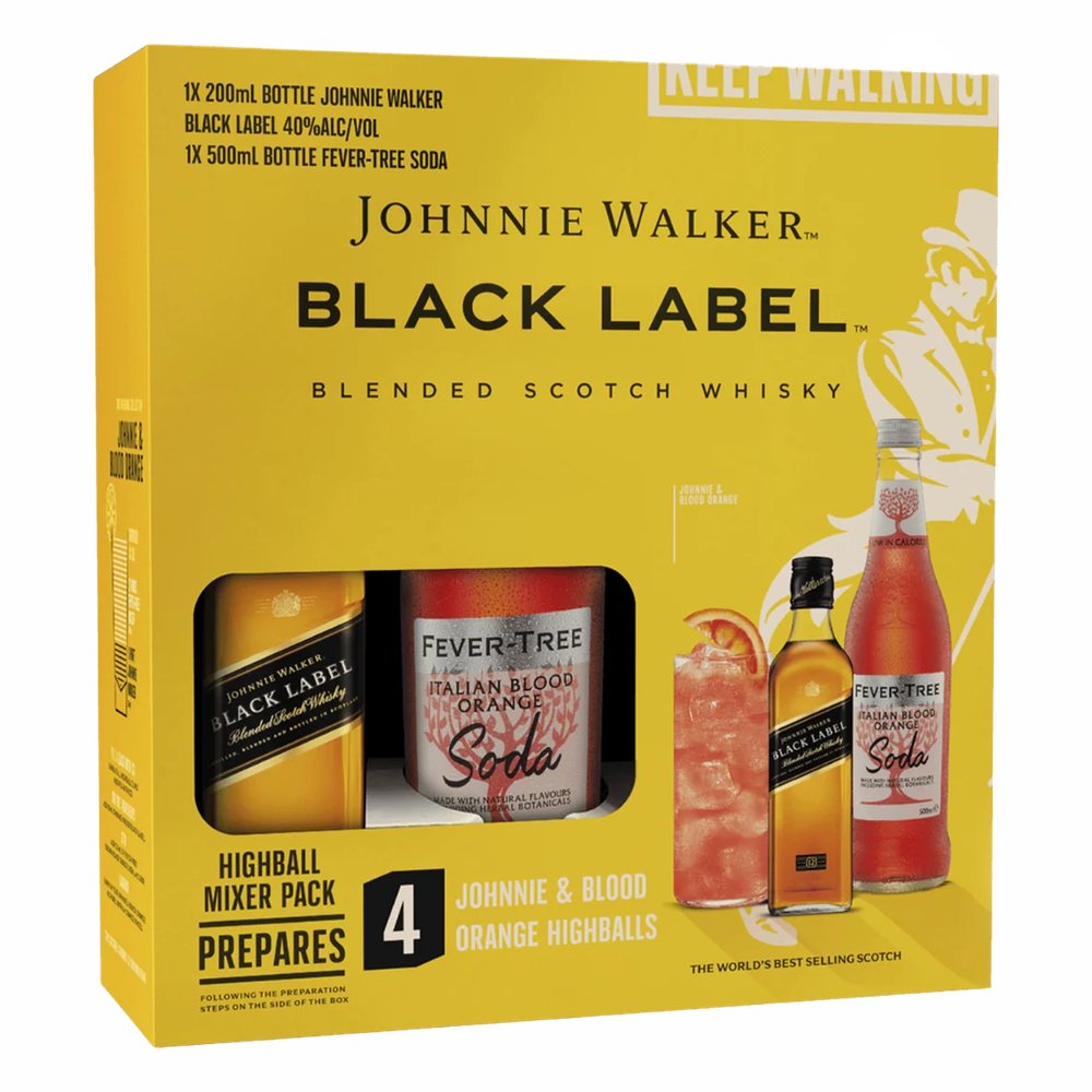 Whisky Johnnie Walker Black 12YO 40% 700 ml + Fever Tree