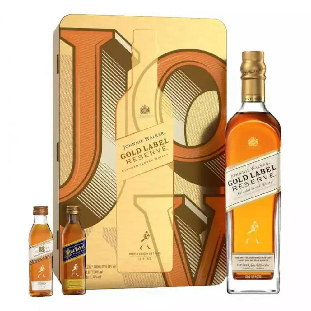 Whisky Johnnie Walker Gold Label Reserve  40% 700 ml + Miniaturki