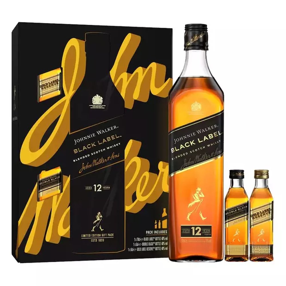 Whisky Johnnie Walker Black 12YO  40% 700 ml + 2 Miniaturki