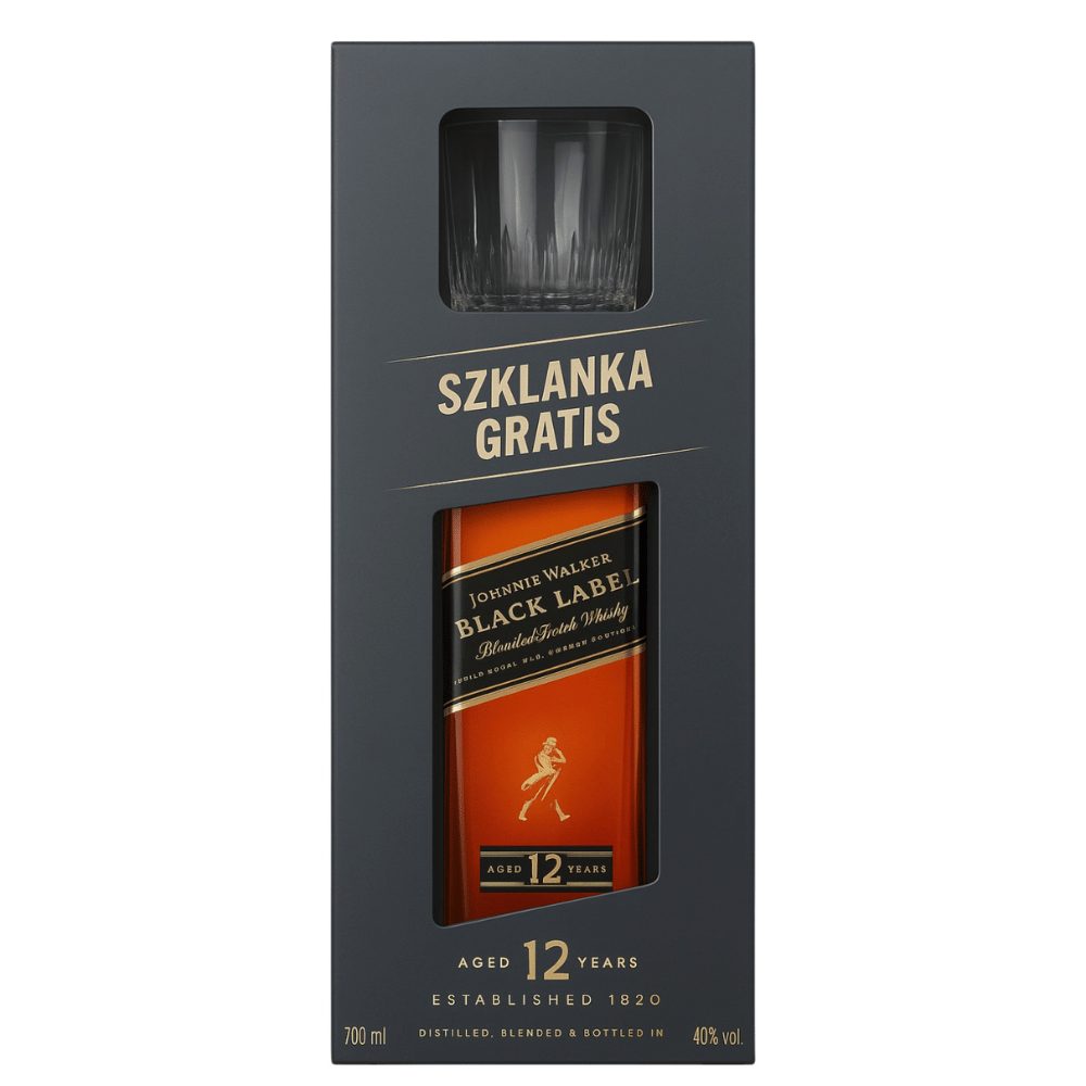 Whisky Johnnie Walker Black Label 40% 700 ml + szklanka