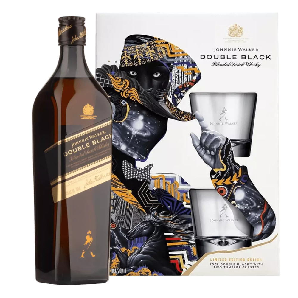 Whisky Johnnie Walker Double Black 40% 700 ml + 2 szklanki