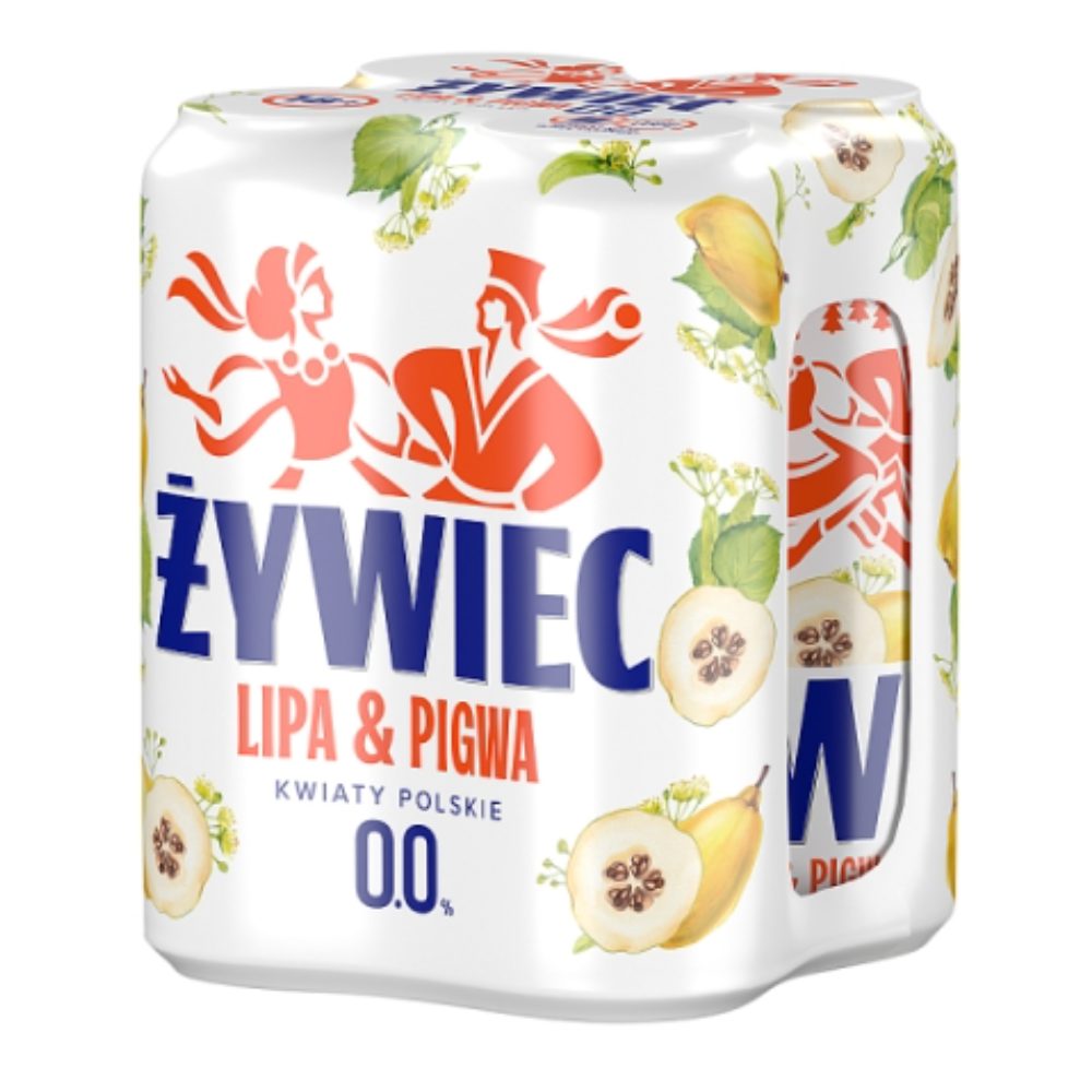 Piwo Żywiec Lipa & Pigwa Kwiaty polskie Bezalkoholowe 0% 500 ml 4-pak puszka