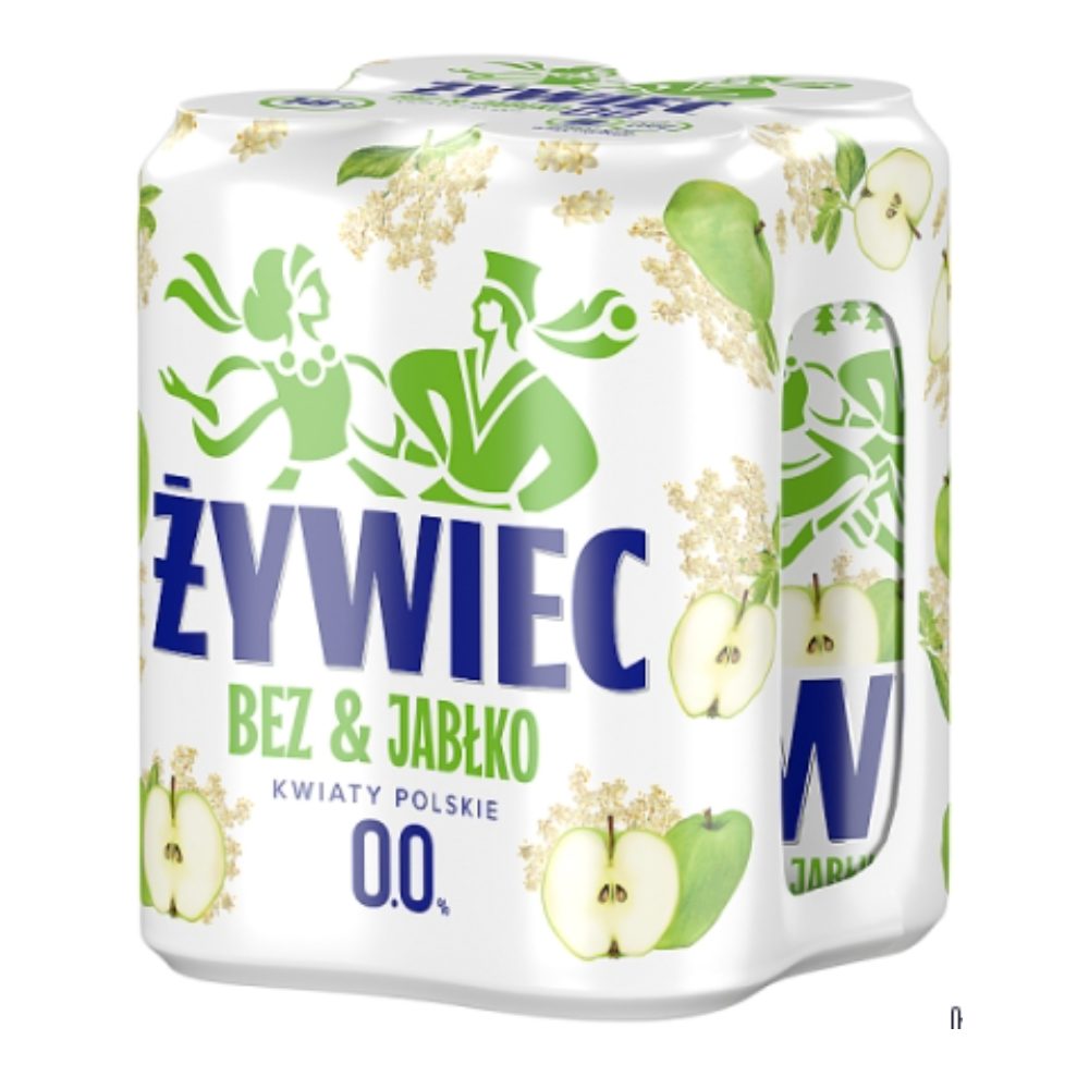 Piwo Żywiec Bez & Jabłko Kwiaty polskie Bezalkoholowe 0% 500 ml 4-pak puszka