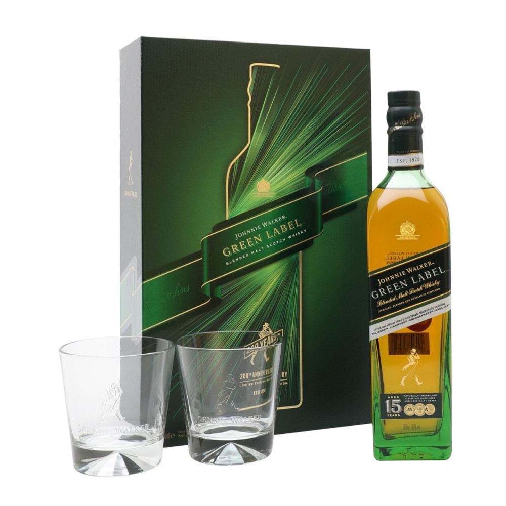 Whisky Johnnie Walker Green 15 YO 43% 700 ml + 2 szklanki