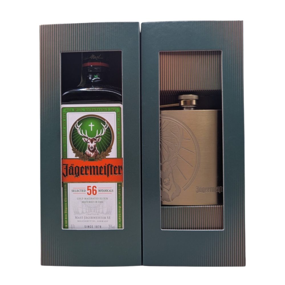 Likier Jagermeister + piersiówka 35% 700 ml